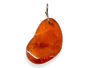 Natural Amber Pendant with a Sterling Silver Bail