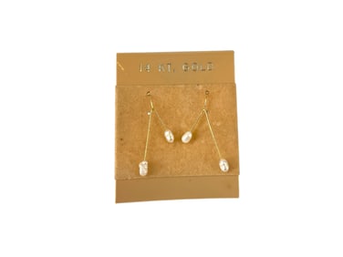 14k Wire Earrings w/Freshwater Rice Pearls
