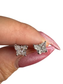 Lab Grown Butterfly Diamond Earrings In 14kt White Gold Settings (2.6ct tdw)