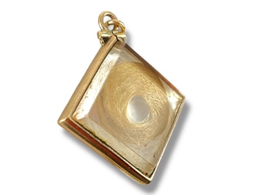 Antique Pendant w/Blond Hair Under Glass