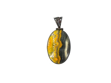 Bumblebee Jasper Pendant in Sterling Silver