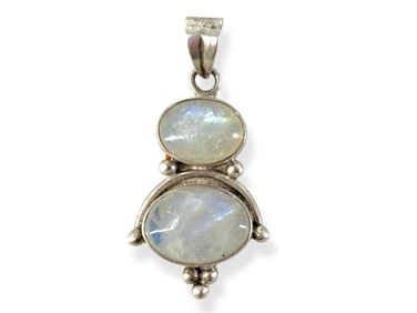 Sterling Silver Pendant with Moonstone Cabochons