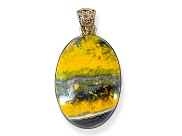 Bumblebee Jasper Pendant in Sterling Silver