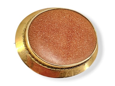 Antique Goldstone Brooch Dated for 1853