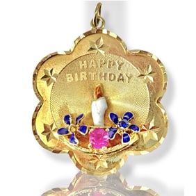 The Perfect Happy Birthday Gift! 14k Birthday Charm/Pendant