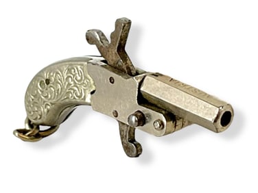 Tiny Antique Pinfire Cap Gun Pistol Fob/Charm from Austria