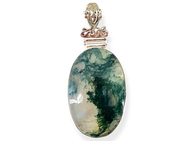 Sterling Silver Moss Agate Pendant