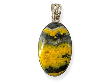 Bumblebee Jasper Pendant in Sterling Silver