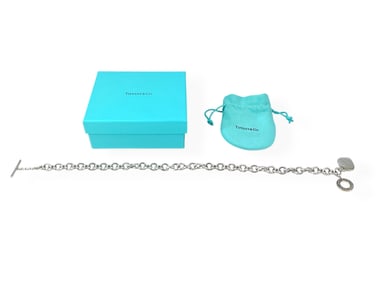 Sterling Silver Tiffany & Company Toggle Clasp Heart Tag Necklace