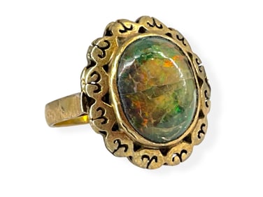Gold Ring with Opal Cabochon