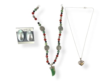 Silver Puffy Heart Necklace and More