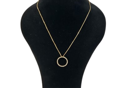 14kt Yellow Gold Necklace with 14kt Gold and Diamonds Pendant