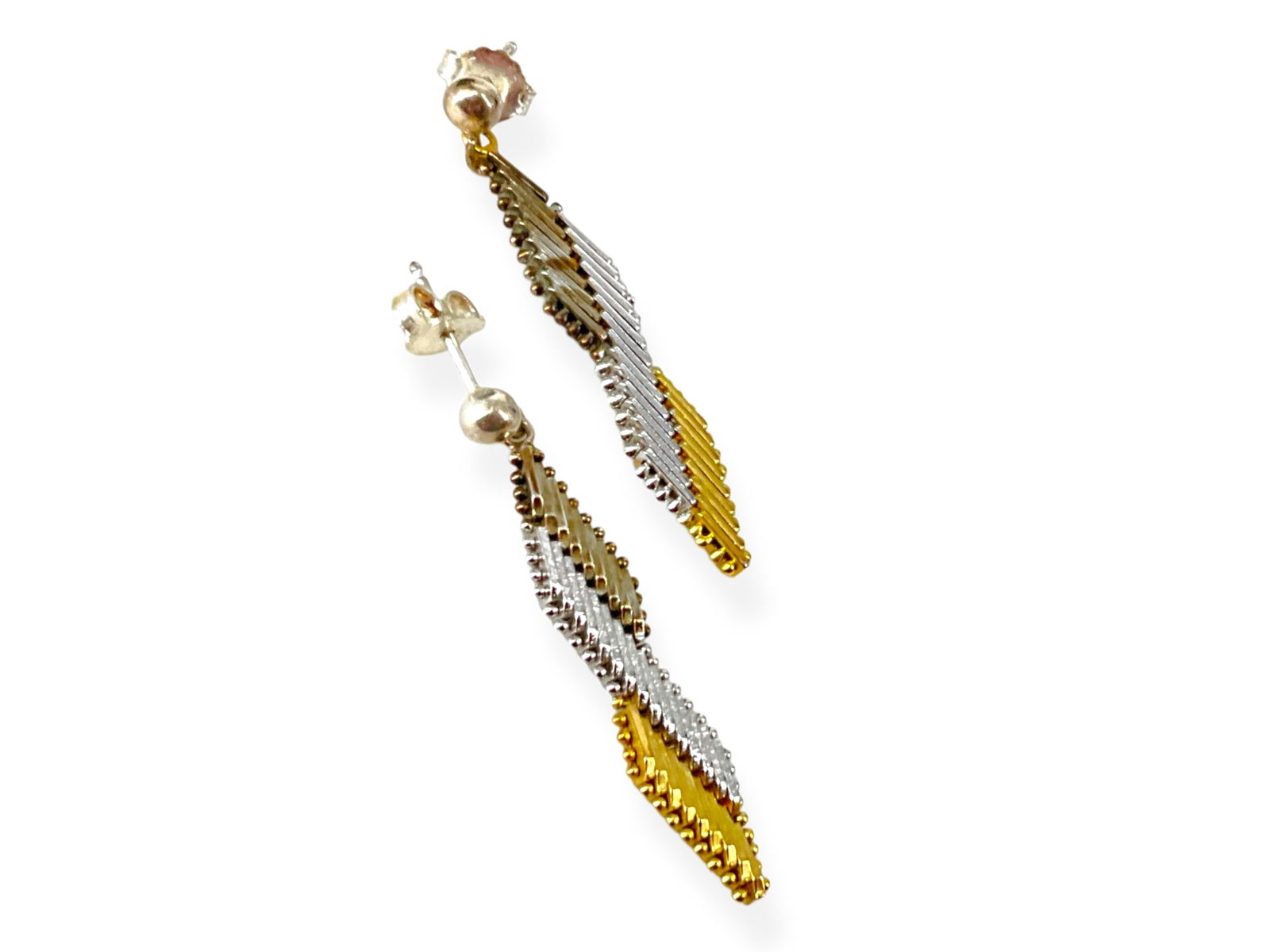 Dual-Tone Drop Earrings for Pierced Ears (1 of 5)