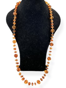 Beaded Amber Bead Necklace From a Collection