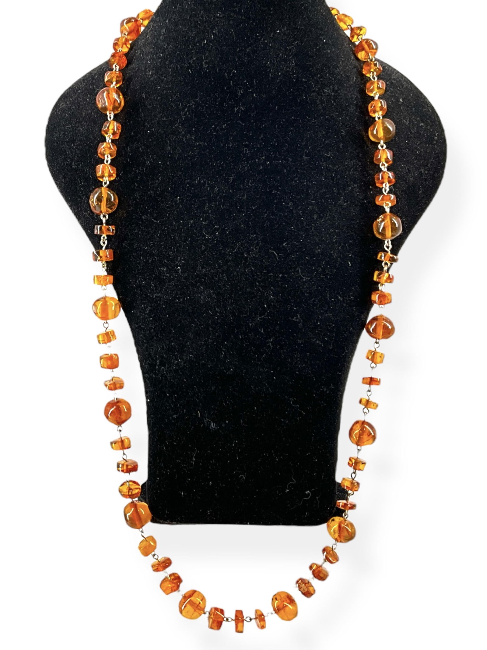 Beaded Amber Bead Necklace From a Collection (1 of 5)