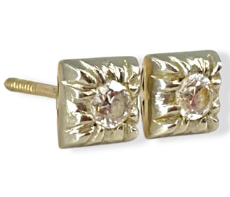 14kt Gold and Diamond Earrings