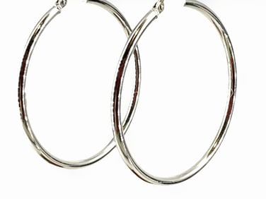 14kt White Gold Hoop Earrings