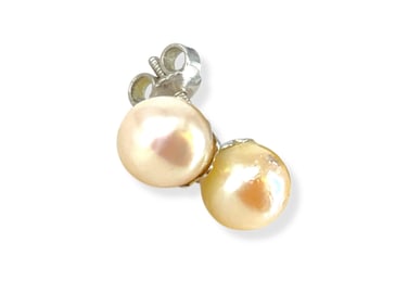 Pearl Earrings with Gold Posts