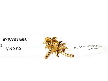 New 14kt Yellow Gold Palmtree Earrings