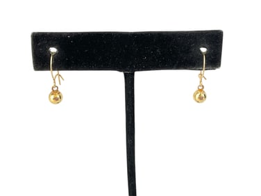 Pair of 14kt Yellow Gold Bead Dangle Earrings