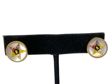 Masonic Earrings in Mother-Of-Pearl - High Gold-Fill