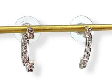 Vintage Platinum Earrings w/Tiny Diamonds