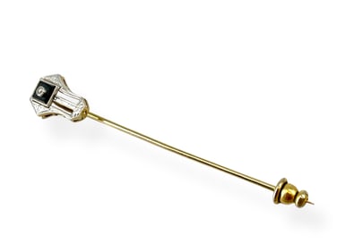 14kt Gold Stick Pin with Diamon Topper