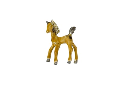 Enameled Horse Brooch