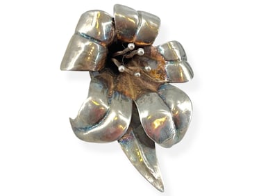 Mexico - Sterling Silver Orchid Pin