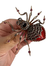 Stunning 14kt Rose Gold Spider Brooch