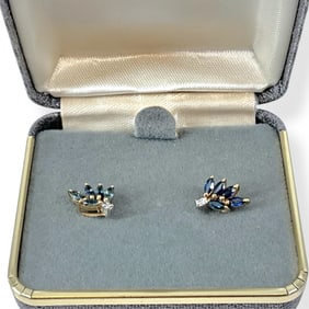 Boxed 14k Little Sapphire Earrings