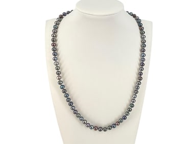 Little Freshwater Dark Pearl Necklace w/14k Clasp