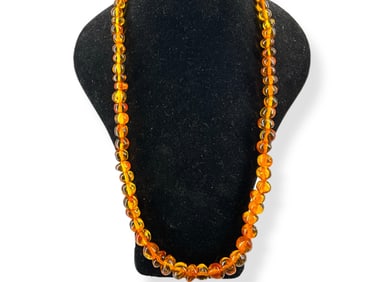 Pretty Amber Bead Necklace