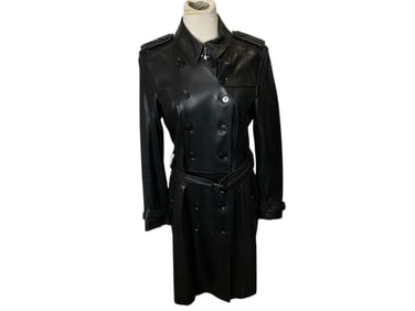 Like New Burberry Leather Trench Coat