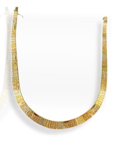 18kt Tri-Tone Gold Graduated Choker Necklace