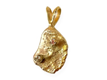 Gold Nugget Pendant with Diamonds