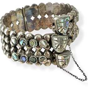 Sterling Silver and Abalone Bracelet