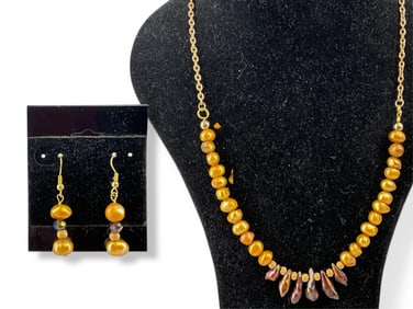 Golden Color Pearls Jewelry