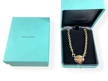 18kt Yellow Gold Tiffany & Co. Oval Tag Necklace