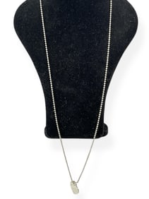 Sterling Silver Tiffany & Company Ball Chain Heart Tag Necklace