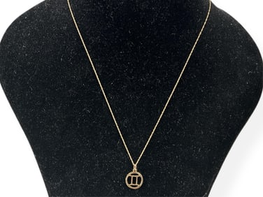 14kt Yellow Gold Gemini Pendant On 14kt Yellow Gold