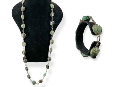 Rough Turquoise Stones and Sterling Silver Jewelry
