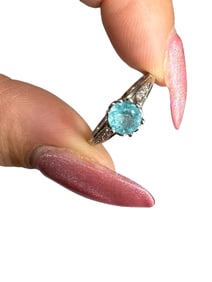 Ring With Brazilian (Paraiba) Tourmaline and Platinum Diamond Band