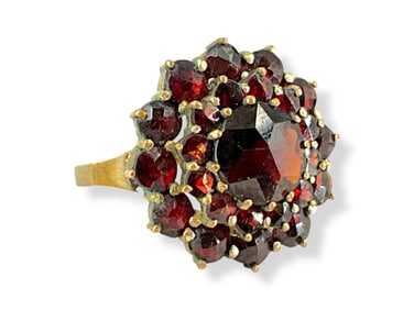 Vintage Bohemian Garnet Ring Marked ì333î
