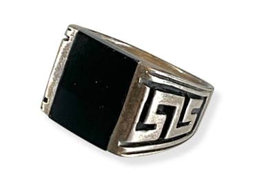 Southwestern Sterling Silver and Onyx Stone Ring