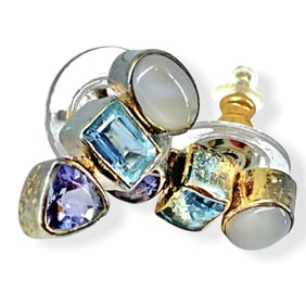 Sterling Silver and Semi-Precious Stones Earrings