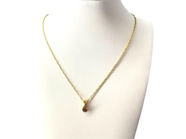 Sweet 14k Yellow Gold Necklace w/Chocolate Diamond Pendant