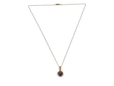 14k Rose Gold Sparkly Garnet Necklace