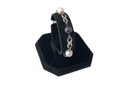 Multi-Color Pearl Bracelet in Sterling Silver