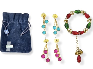 Branded ìSwarovskiî Pouch w/Bracelet and Earrings